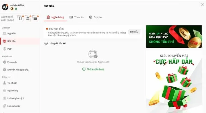 Các cách thực hiện giao dịch rút tiền BBET cho thành viên