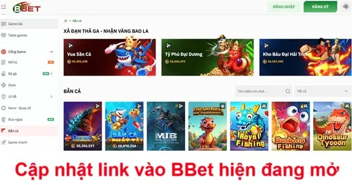 Cập nhật link vào BBet hiện đang mở