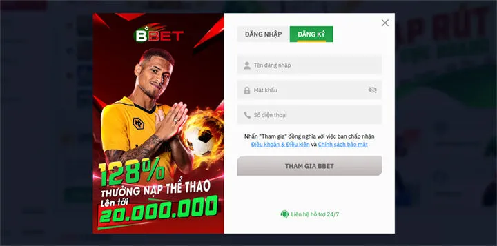 Hướng dẫn đăng ký tài khoản miễn phí BBet