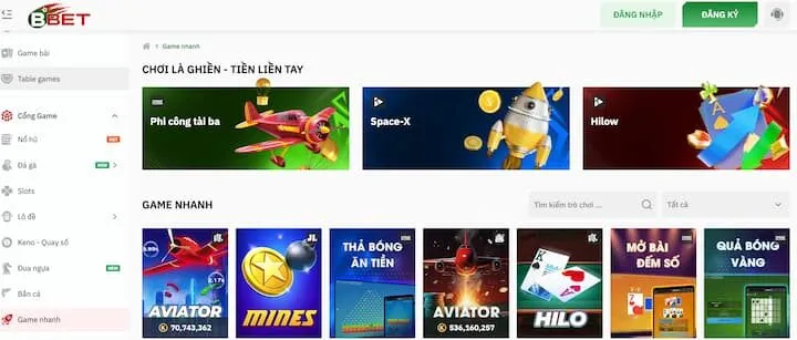 Giao diện BBET nổi bật cuốn hút người chơi 