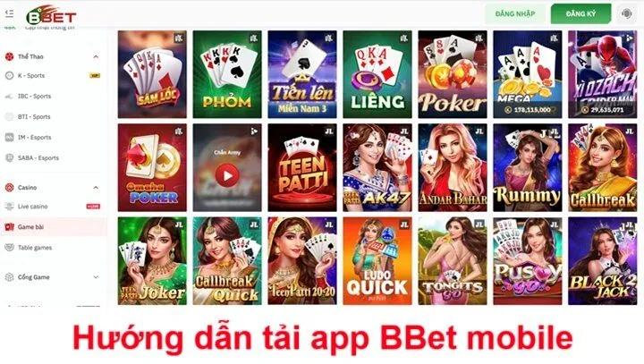Hướng dẫn tải app BBet mobile