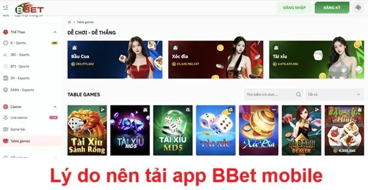 05 lý do nên tải app BBet mobile