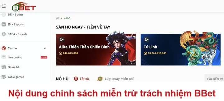 Miễn trừ trách nhiệm BBet - Quy định bảo vệ quyền lợi đôi bên
