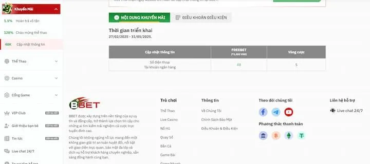 Tổng hợp những khuyến mãi BBET hấp dẫn