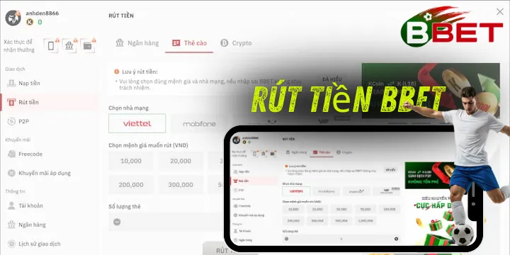 Rút tiền BBET - Thao tác thực hiện siêu tốc nhận thưởng an toàn