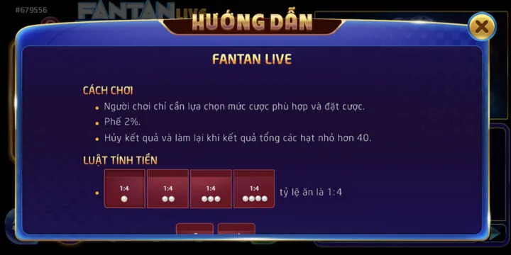 Cách chơi Fantan Live BBet cùng các hình thức đặt cược phổ biến
