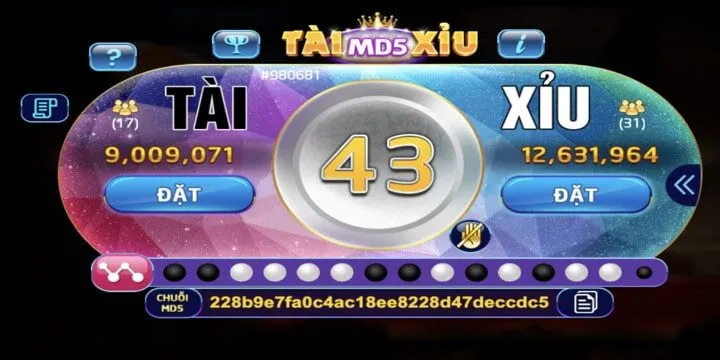 Cửa cược quan trọng trong tài xỉu MD5 BBET